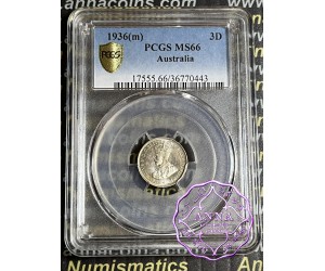 Australia 1936 Threepence PCGS MS66